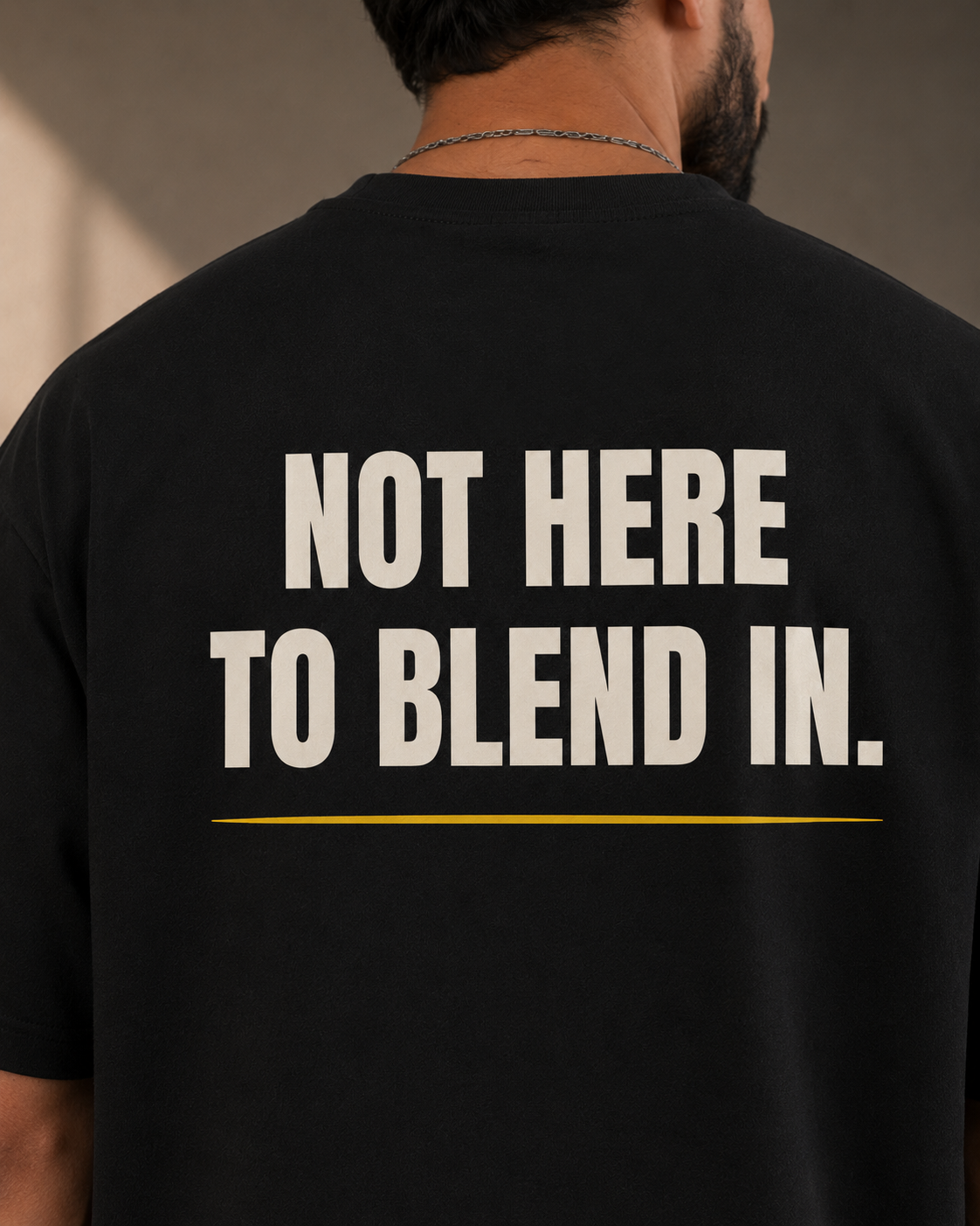 NOT HERE TO BLEND IN. | Premium 240 GSM Oversized Cotton T-Shirt