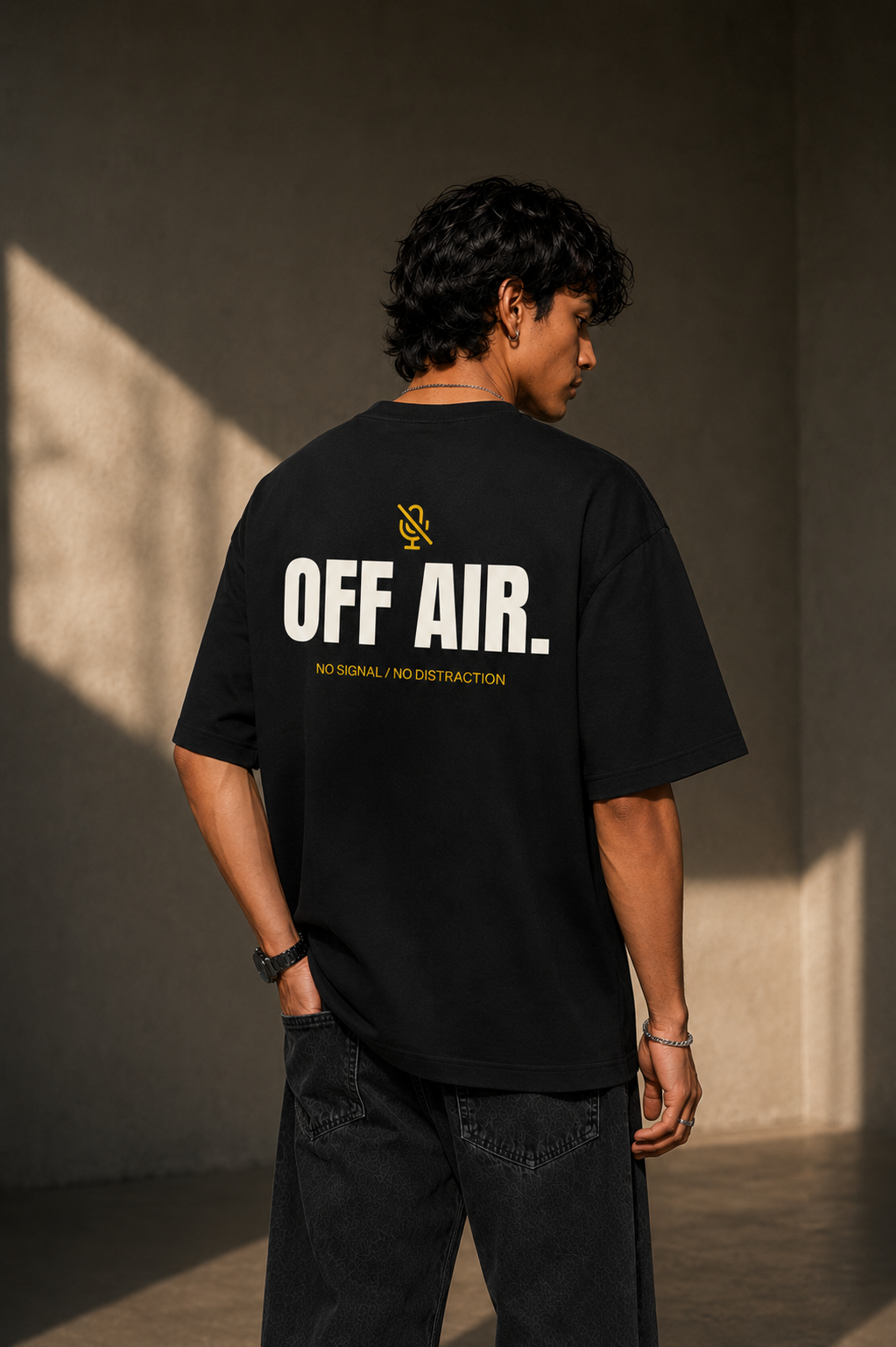 OFF AIR. — No Signal No Distraction |Premium 240 GSM Oversized Cotton T-Shirt