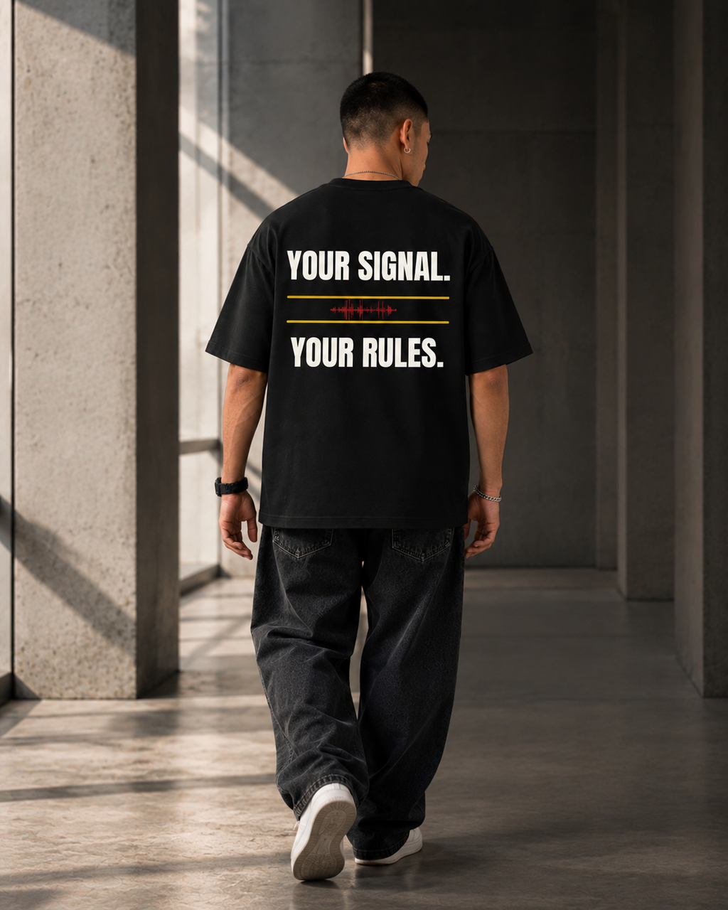 YOUR SIGNAL. YOUR RULES.| Premium 240 GSM Oversized Cotton T-Shirt