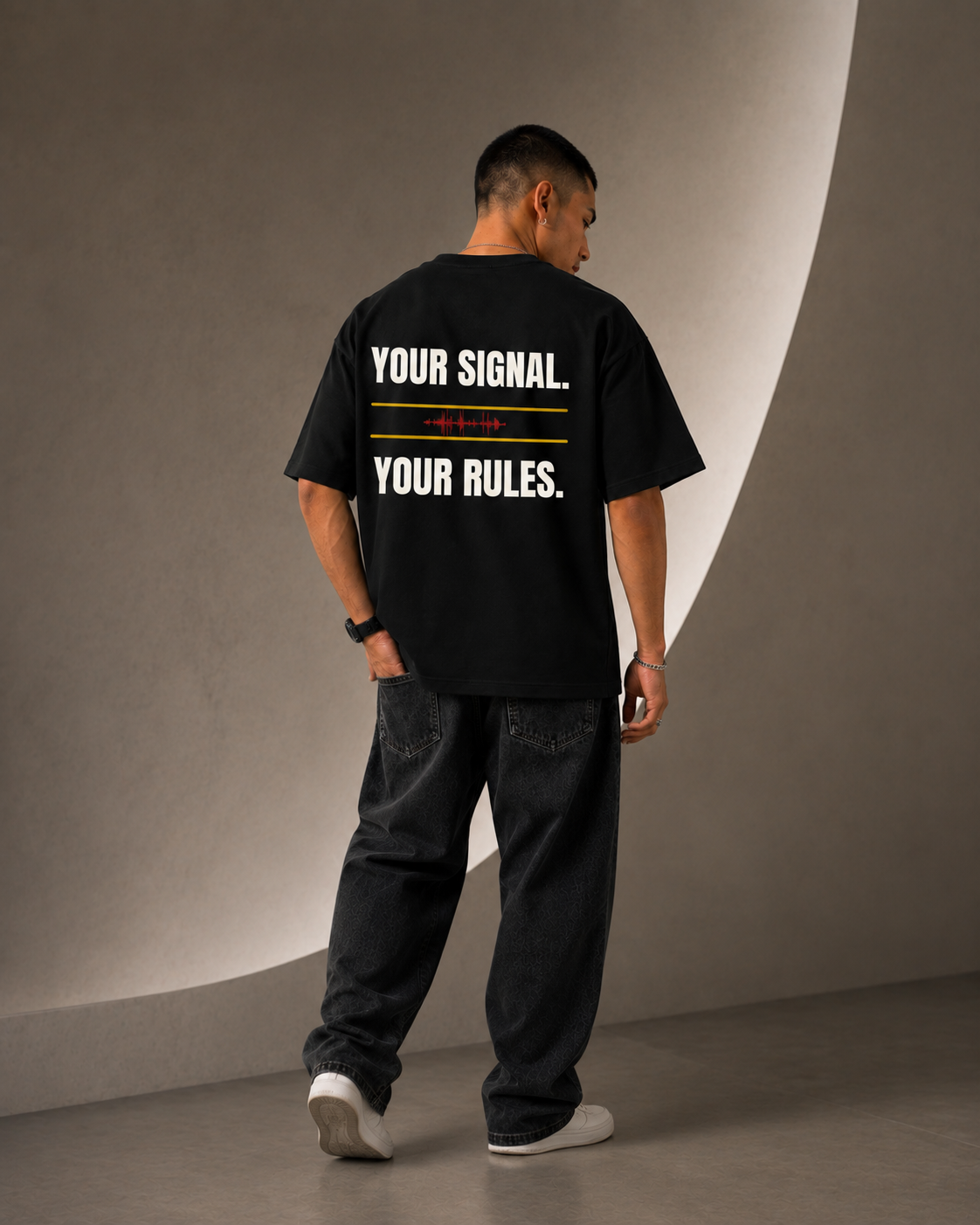 YOUR SIGNAL. YOUR RULES.| Premium 240 GSM Oversized Cotton T-Shirt