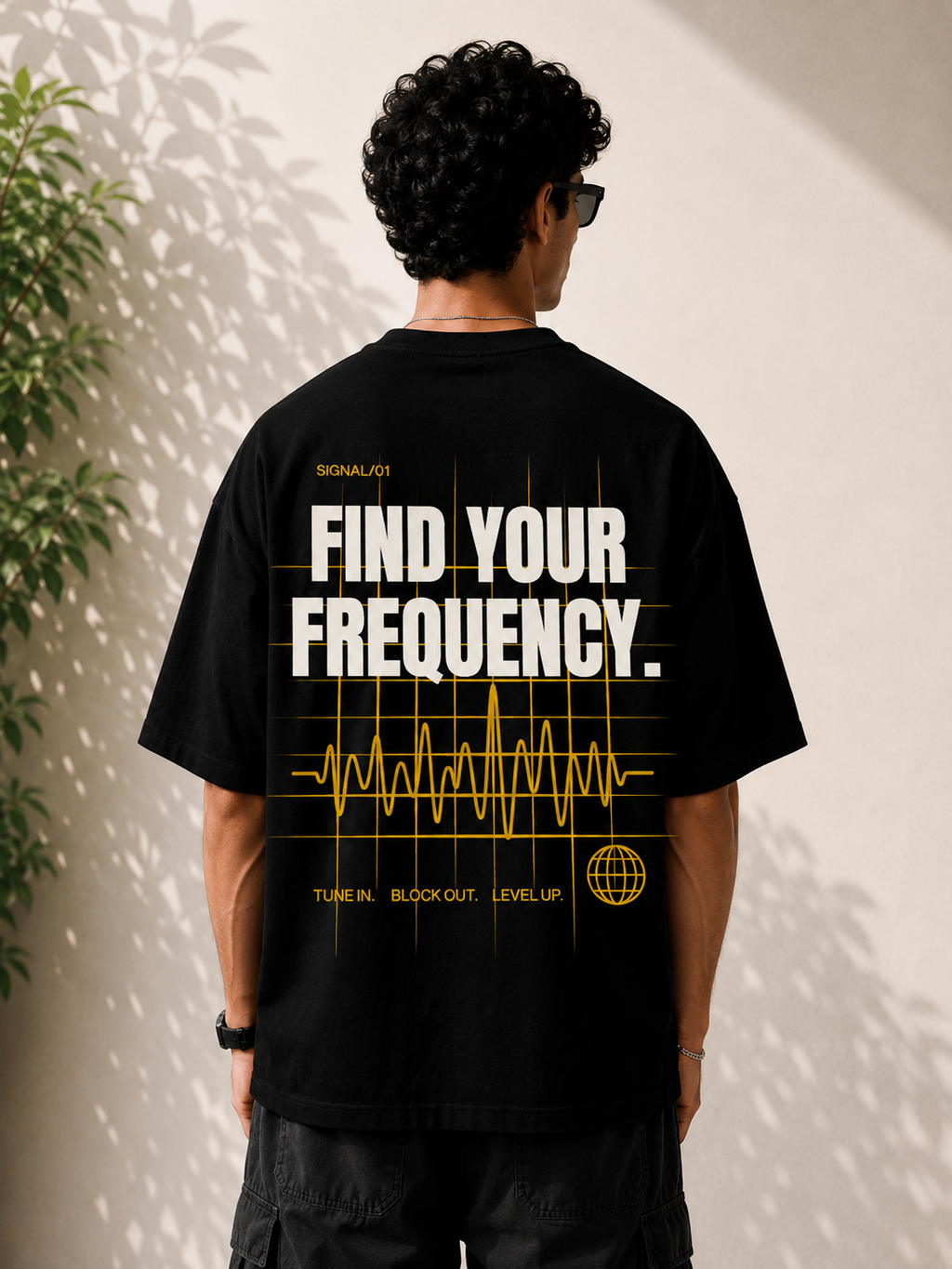 FIND YOUR FREQUENCY. |Premium240 GSM Oversized Cotton T-Shirt