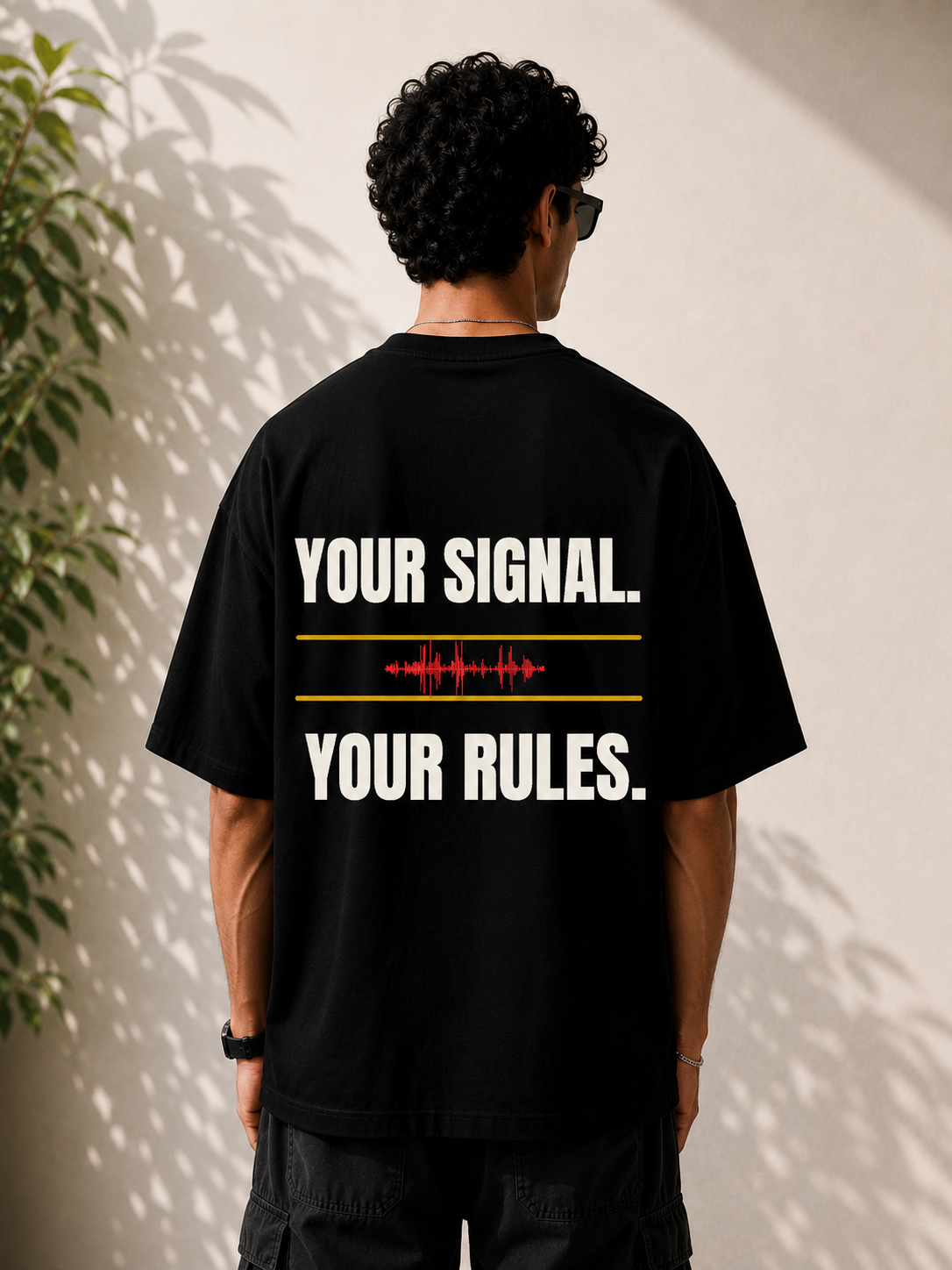 YOUR SIGNAL. YOUR RULES.| Premium 240 GSM Oversized Cotton T-Shirt