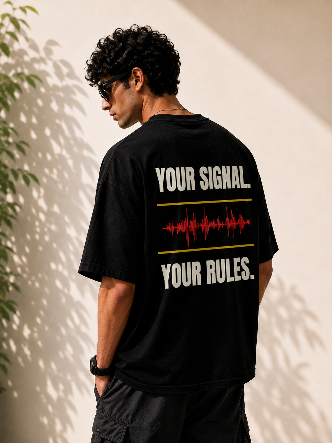 YOUR SIGNAL. YOUR RULES.| Premium 240 GSM Oversized Cotton T-Shirt