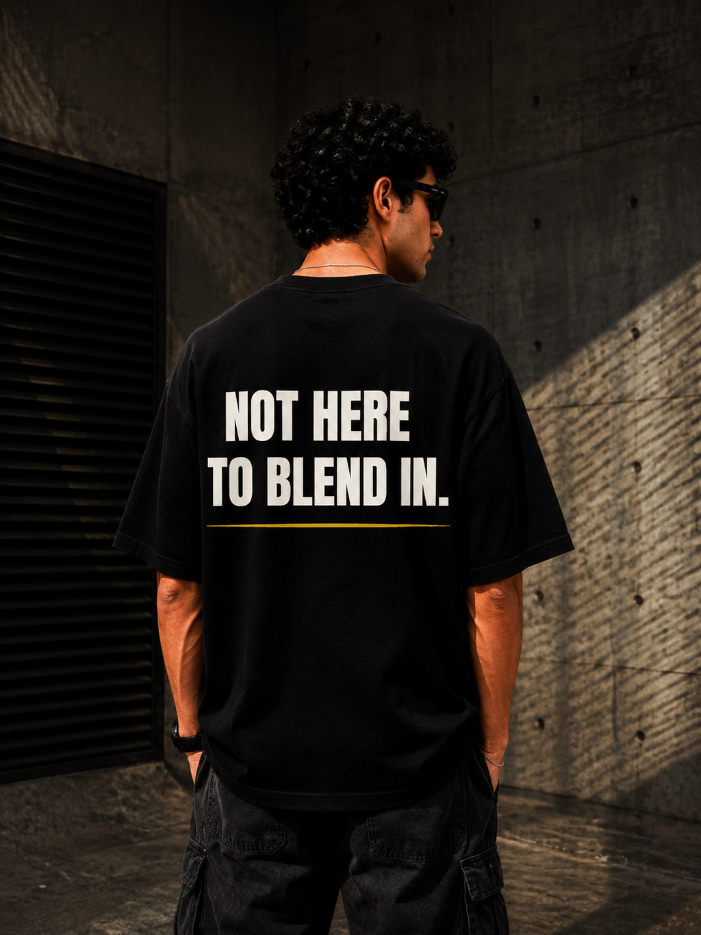 NOT HERE TO BLEND IN. | Premium 240 GSM Oversized Cotton T-Shirt