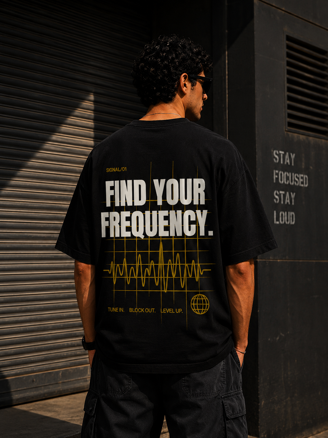 FIND YOUR FREQUENCY. |Premium240 GSM Oversized Cotton T-Shirt