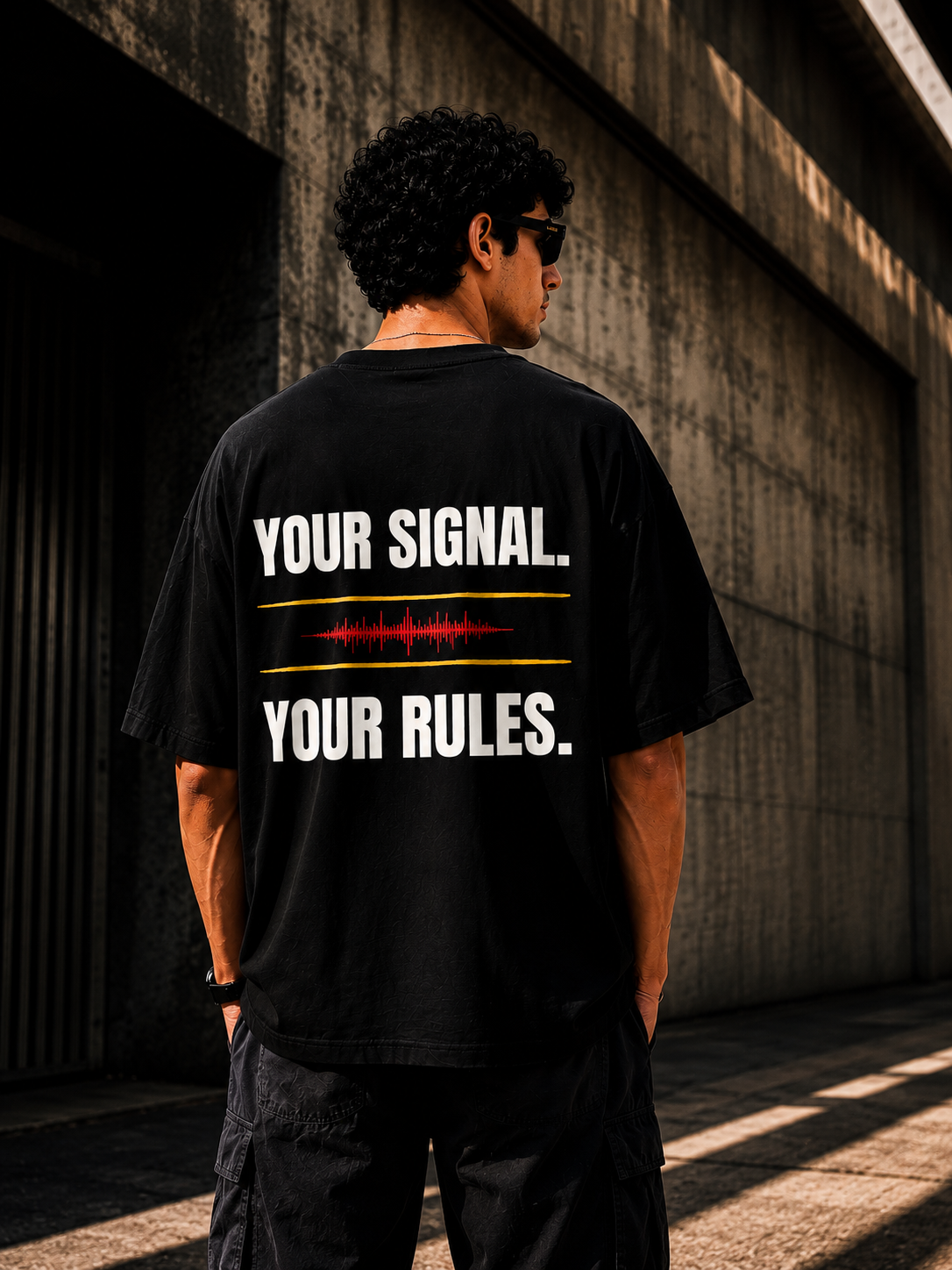YOUR SIGNAL. YOUR RULES.| Premium 240 GSM Oversized Cotton T-Shirt