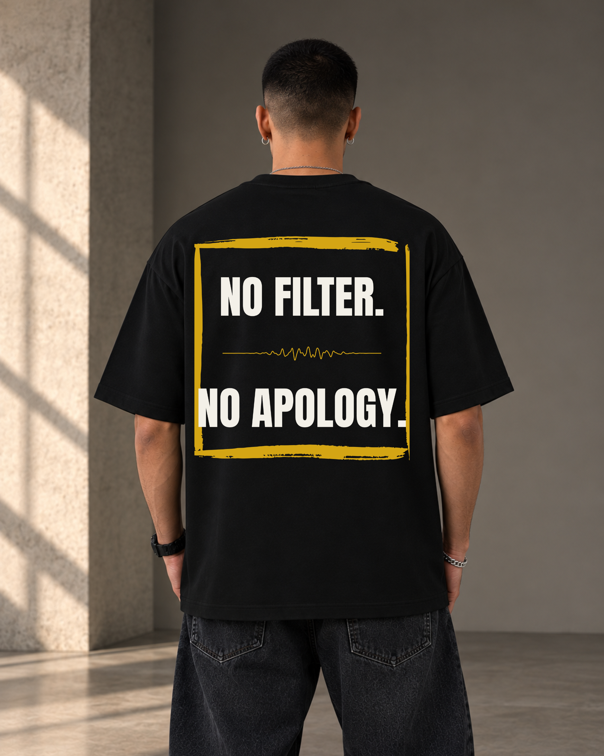 NO FILTER. NO APOLOGY. | Premium 240 GSM Oversized Cotton T-Shirt
